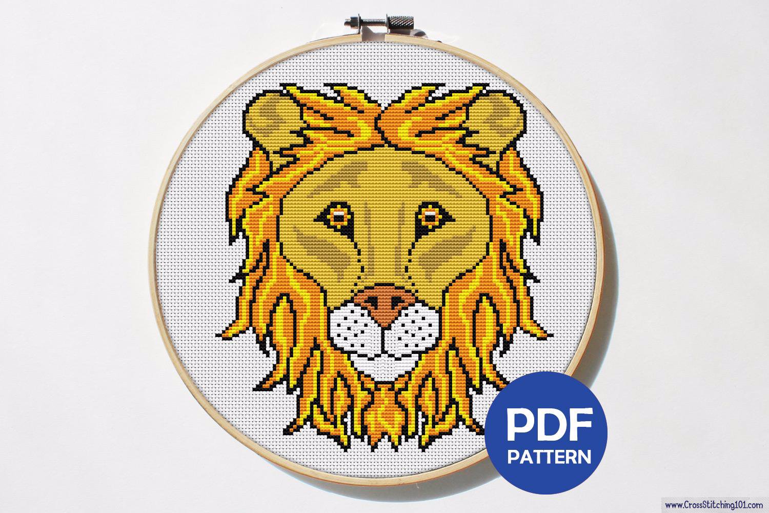 Lion Face CrossStitch Pattern