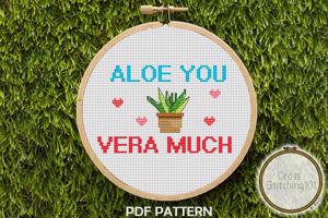 Aloe You Vera Much Cross Stitch Pattern