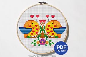 Love Bird Cross Stitch Design