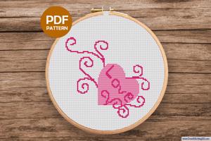 Valentines Heart Cross Stitch Pattern