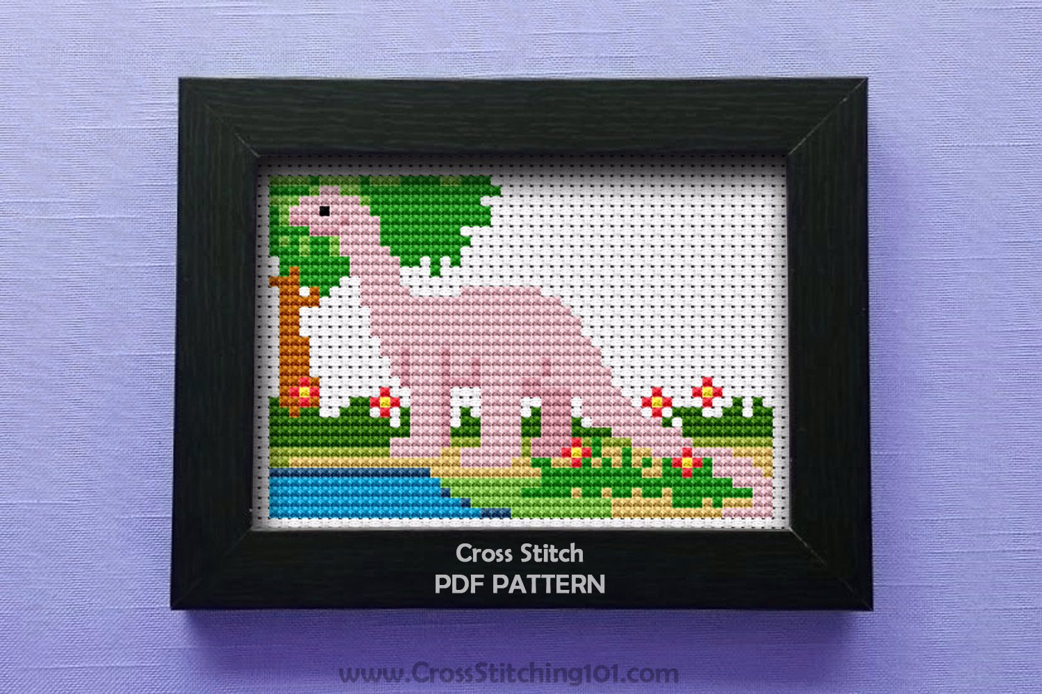 Dinosaur Scene Cross Stitch Pattern