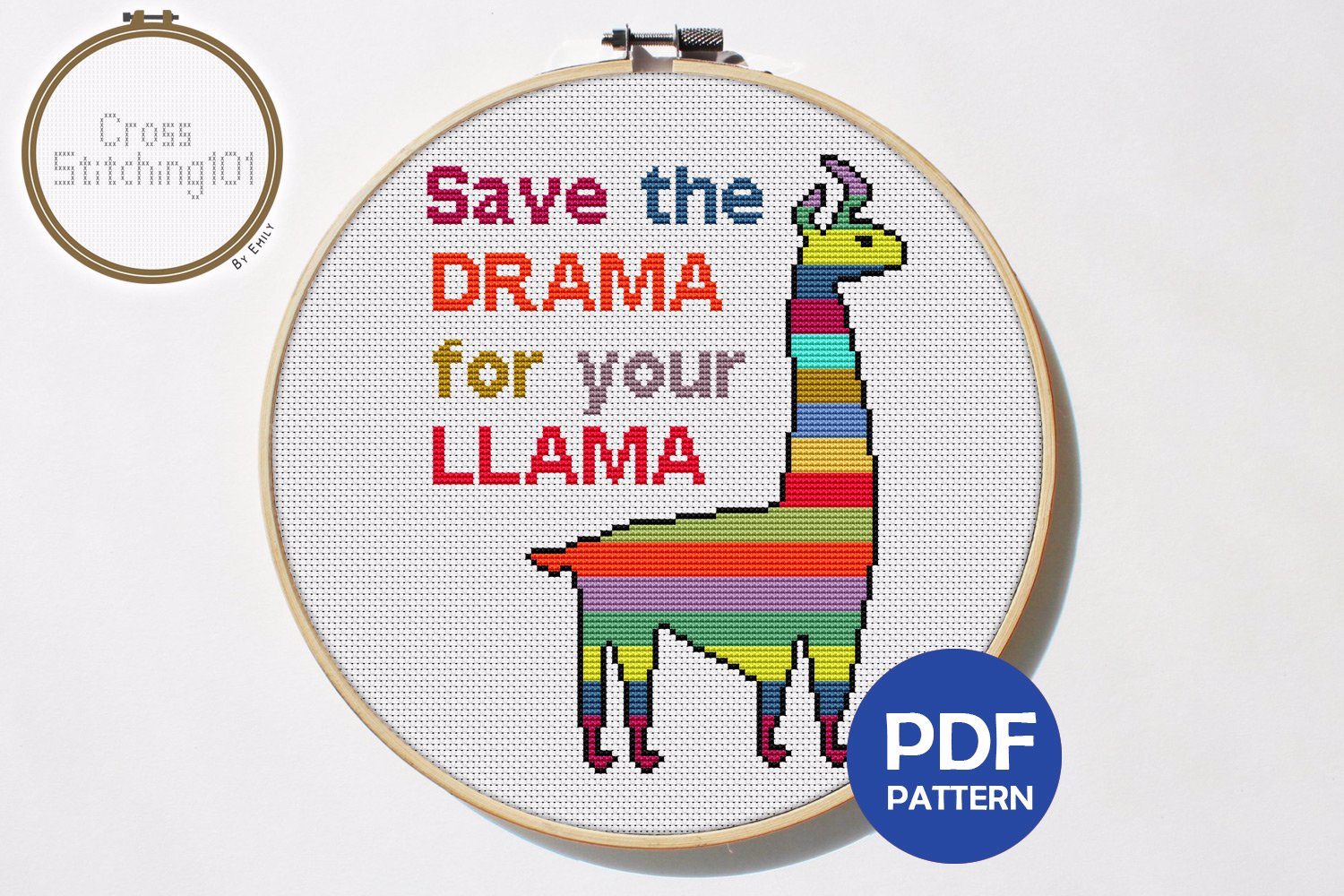 Save The Drama for Your Llama Cross Stitch Chart